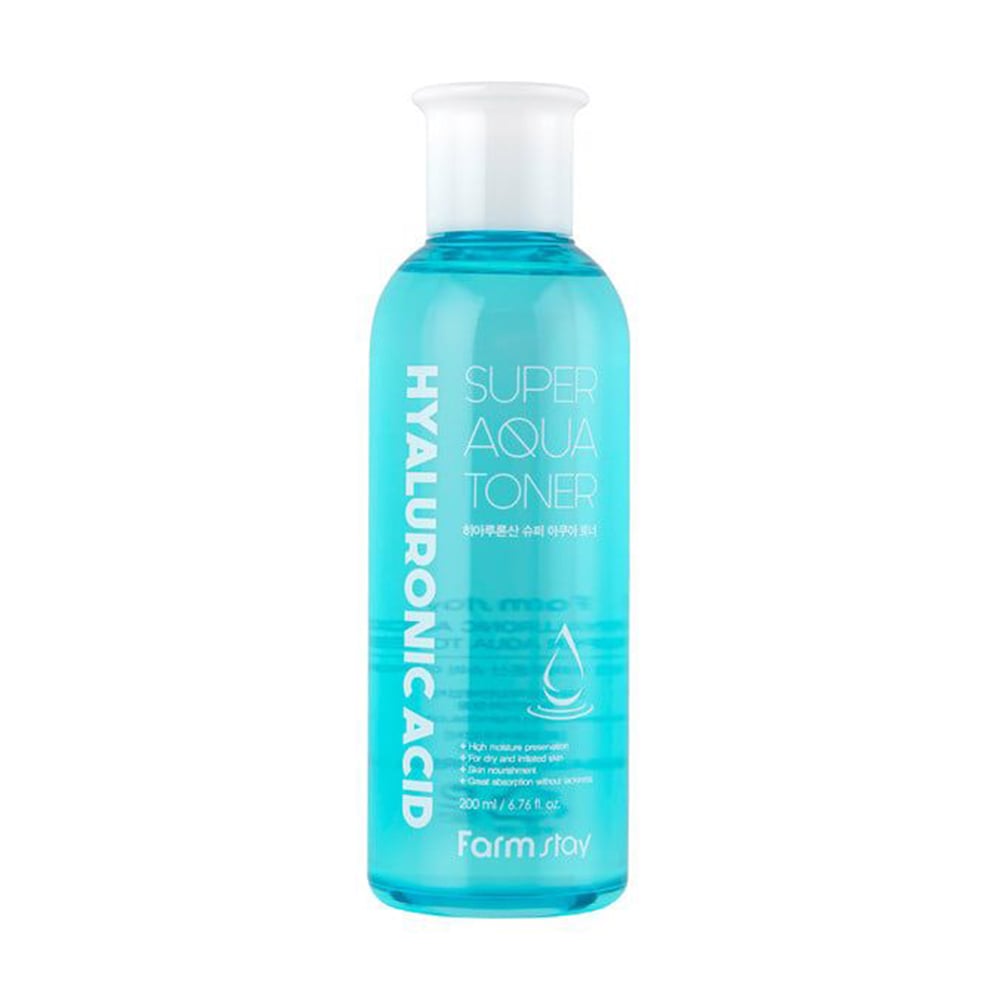 Суперзволожувальний тонер для обличчя FarmStay Hyaluronic Acid Super Aqua Toner з гіалуроновою кислотою, 200 мл